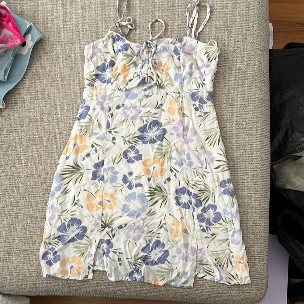 Aeropostale Floral Print Spaghetti Strap Dress